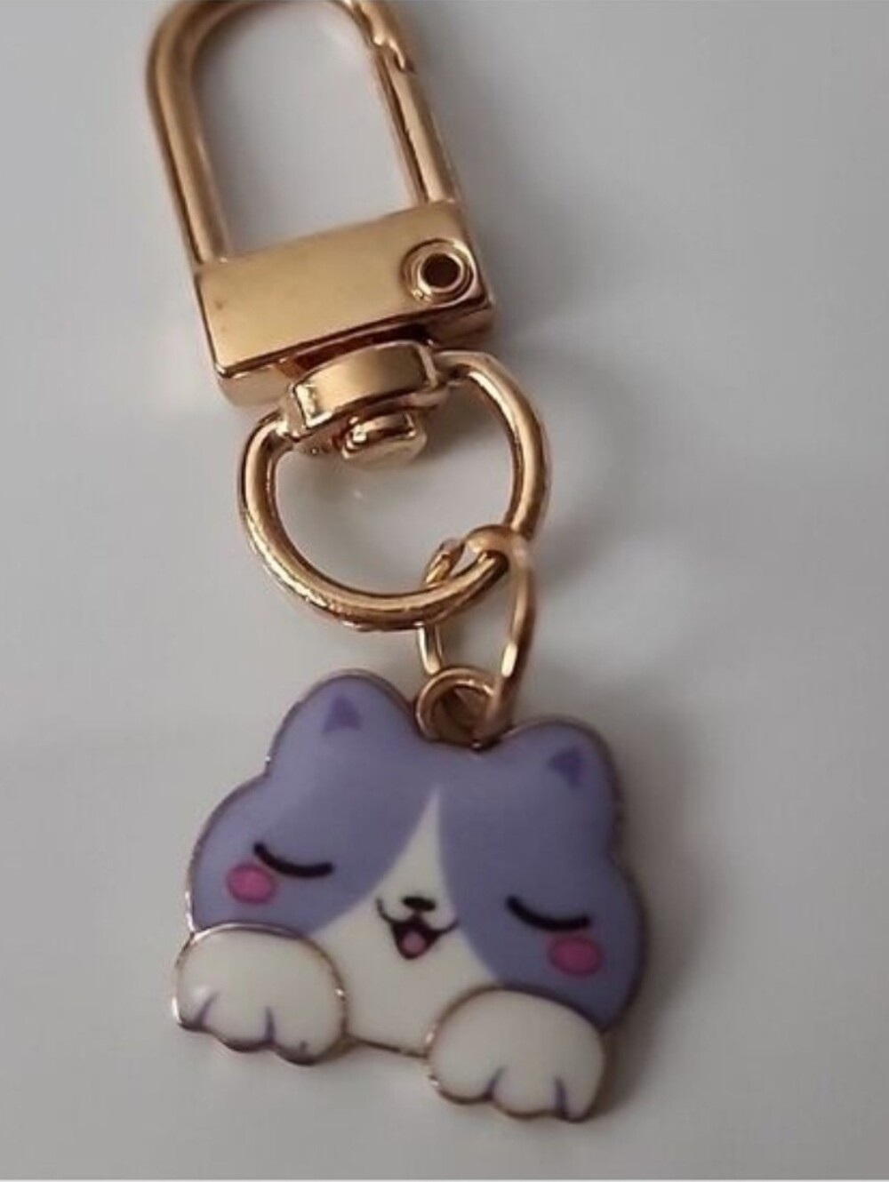 CAT  ZIPPER Pull purse charm Or Charm bracelet Lobster claw clip closure